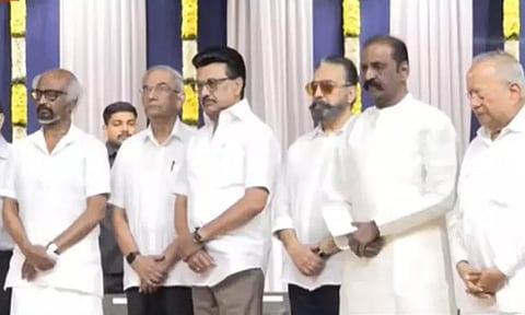 ஏ.வி.எம்.சரவணன் நினைவேந்தல் நிகழ்ச்சி - மு.க.ஸ்டாலின், ரஜினி, கமல் பங்கேற்பு