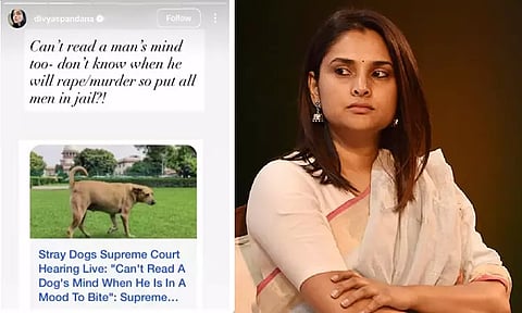 "நாய்களை மட்டுமல்ல.. ஆண்களையும் சிறையில் அடைக்கலாமா..?" - திவ்யா ஸ்பந்தனா