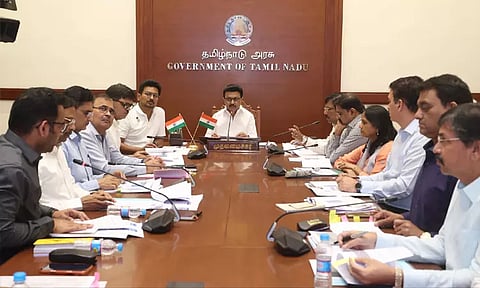 அரசு செயல்படுத்தி வரும் முத்திரை திட்டங்களின் முன்னேற்றம் குறித்த ஆய்வுக் கூட்டம் - மு.க.ஸ்டாலின் தலைமையில் நடைபெற்றது