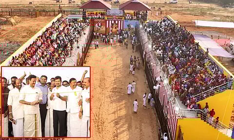 சூரியூரில் ரூ.3 கோடி மதிப்பீட்டில் ஜல்லிக்கட்டு மைதானம்: உதயநிதி ஸ்டாலின் திறந்து வைத்தார்