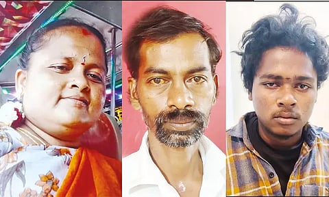 கள்ளக்காதலை கைவிட மறுத்த பெண் கழுத்தை அறுத்து கொன்று புதைப்பு... கணவர், மகன் வெறிச்செயல்