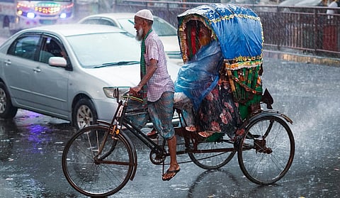 Heavy rain with thunderstorms disrupts everyday activities in Dhaka on Wednesday