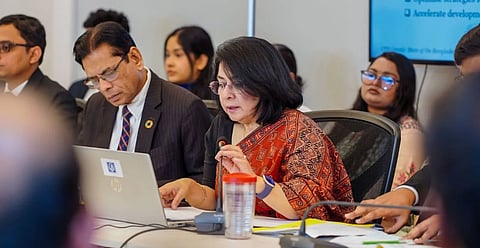 Dr Fahmida Khatun, Executive Director of CPD, delivering the keynote presentation on Bangladesh's economic state on June 4, 2026.