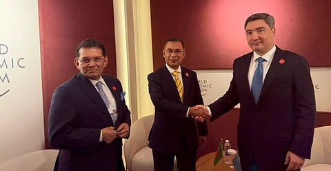 A courtesy meeting on the sidelines of the World Economic Forum's Annual Meeting of the New Champions in the Chinese port city of Dalian.