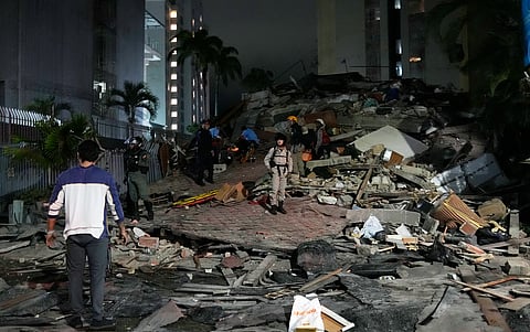 A collapsed building after an earthquake in Caracas, Venezuela, 24 June 2026.