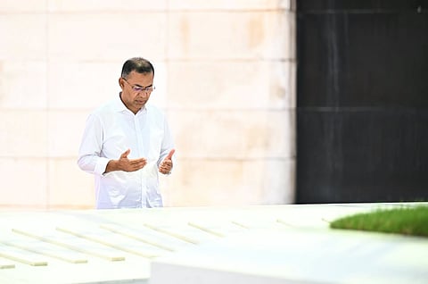PM Tarique offers prayers at the Mausoleum Complex inside Zia Udyan in Sher-e-Bangla Nagar on June 27, 2026
