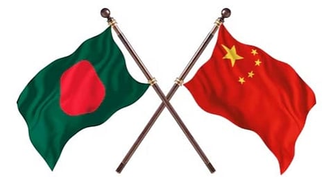 Bangladesh-China flags