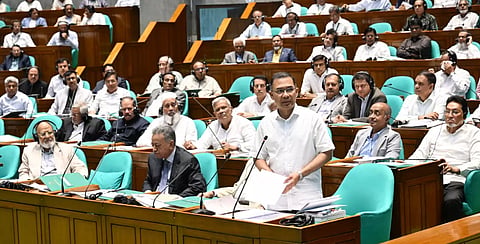 Prime Minister Tarique Rahman addresses parliament on June 29, 2026