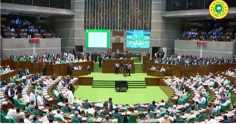 A screengrab from Tuesday's parliamentary session.