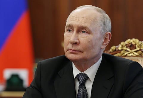 Russian President Vladimir Putin attends a meeting with Kaliningrad Region Governor Alexey Besprozvannykh in Moscow, 2 July 2026.