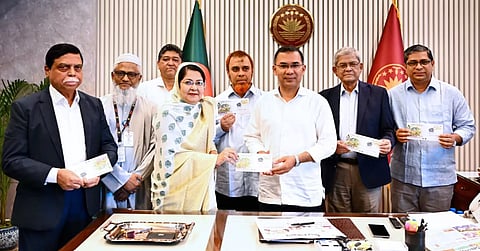 Prime Minister Tarique Rahman on Sunday releases a commemorative postage stamp marking National Rural Development Day 2026.