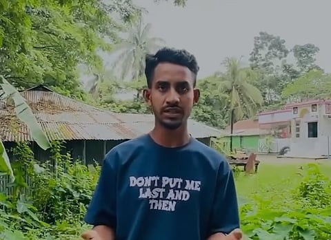 A screengrab from the video speech of Md Rakib.