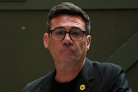 Labour Party's Andy Burnham reacts as he delivers a speech at the People's History Museum in Manchester, England, Monday, June 29, 2026.