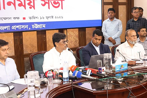 Fisheries, Livestock and Agriculture minister Mohammad Amin Ur Rashid announcing the government's post-flood response at a press briefing at the Chattogram Circuit House on July 16, 2026.
