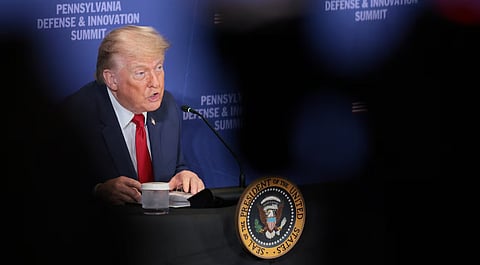 U.S. President Donald Trump speaks at the Pennsylvania Defense and Innovation Summit at the United States Army War College in Carlisle, Pennsylvania, U.S., July 15, 2026.