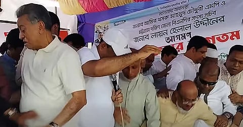 Finance Minister Amir Khosru Mahmud Chowdhury and several other political leaders fell after a stage collapsed during a flood relief distribution programme in Chattogram's Chandanaish upazila on July 17, 2026.