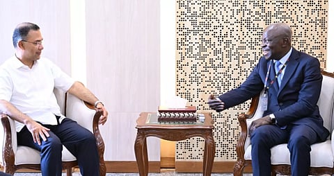 Prime Minister Tarique Rahman receives International Labour Organization (ILO) Director-General Gilbert F. Houngb on July 28, 2026.
