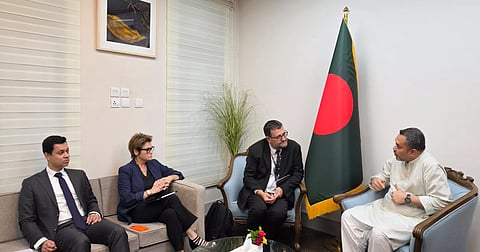 World Bank Division Director for Bangladesh Jean Pesme meets Prime Minister's Adviser Mahdi Amin at the Prime Minister's Office in Tejgaon on July 21, 2026.