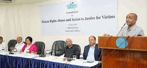 Asaduzzaman at a consultation meeting on "Human Rights Violations and Victims' Access to Justice" at the CIRDAP.