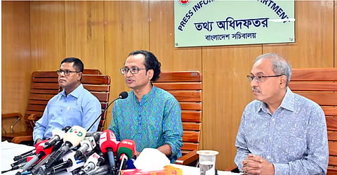 Adviser Zahed Ur Rahman speaks at the government’s regular press briefing at the Secretariat on Tuesday.