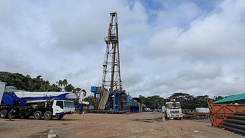 The Sundalpur-4 gas well in Shenbagh, Noakhali, where BAPEX has started drilling under a new project to increase domestic natural gas production.