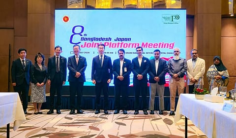 Officials from Bangladesh and Japan pose for a photograph during the 8th Bangladesh-Japan Joint Public-Private Partnership (PPP) Platform meeting at Hotel InterContinental Dhaka on Wednesday.