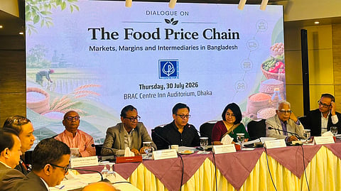 Commerce Minister Khandakar Abdul Muktadir speaks at a dialogue on food price chains organised by the Centre for Policy Dialogue (CPD) at the BRAC Centre Inn in Dhaka on Thursday.