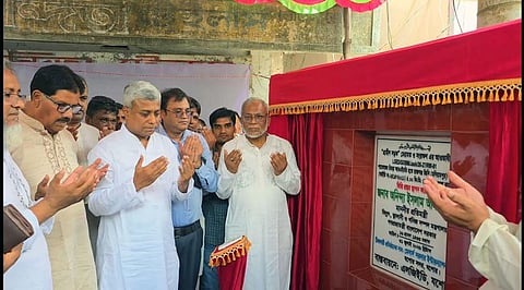 State Minister for Power, Energy and Mineral Resources Aninda Islam Amit inaugurates the renovation and widening of the four-kilometre Chanchra-Rajganj GC Road in Jashore Sadar upazila on Friday.