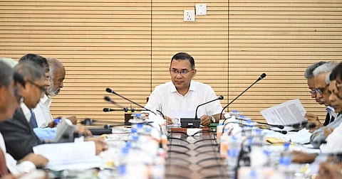 Prime Minister Tarique Rahman chairs a cabinet meeting where the National Pay Scale 2026 was approved at the Bangladesh Secretariat in Dhaka on Monday.