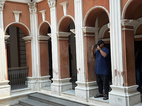 The damaged pillars of Sardar Bari prior to Coke Studio's Patar Bashori shoot