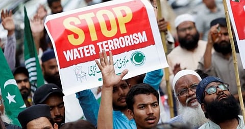 File photo of protests over water sharing in Pakistan.