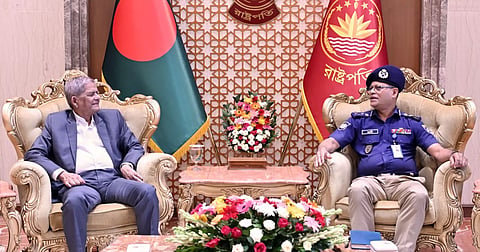 IGP Md Ali Hossain Fakir pays a courtesy call on President Mirza Fakhrul Islam Alamgir at Bangabhaban on Thursday.