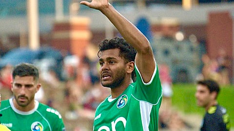 Bangladesh's Shamit Shome in action for New York Cosmos.