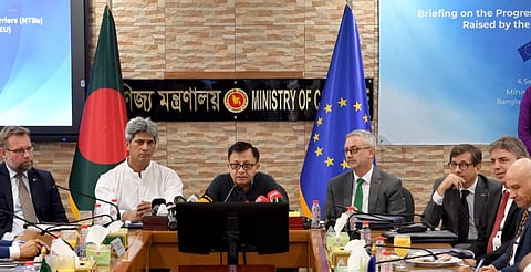 Commerce Minister Khandakar Abdul Muktadir at a press briefing on September 6, 2026.