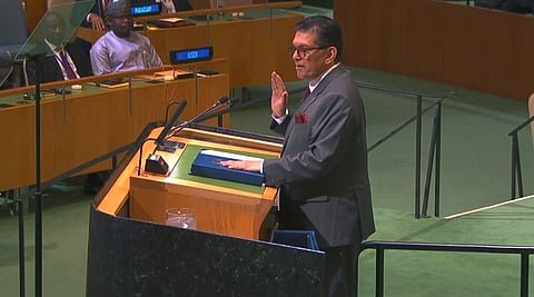 Dr Khalilur Rahman at the oath-taking ceremony as President for the 81st session of the United Nations General Assembly (UNGA) on September 8, 2026.