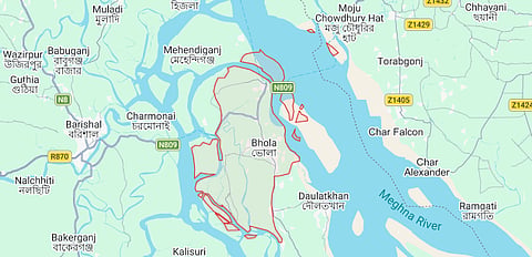 Map showing Bhola