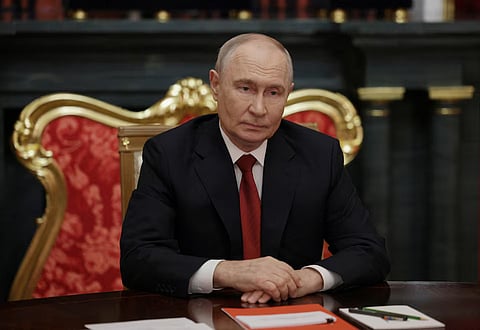 Russian President Vladimir Putin attends a meeting with Jared Kushner, US President Donald Trump's son-in-law, and US Special Envoy Steve Witkoff at the Kremlin in Moscow, Russia, September 5, 2026.
