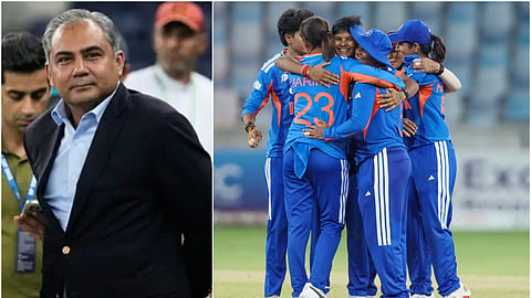 ACC Chairman Mohsin Naqvi (L), the Indian women's cricket team.
