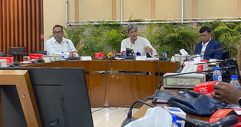 State Minister for Planning Zonayed Saki attends the ECNEC meeting at the Secretariat in Dhaka on Wednesday.