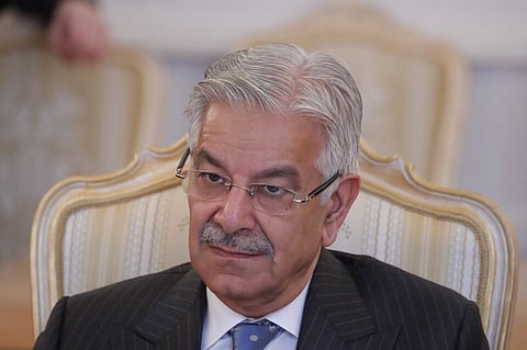 Pakistani Foreign Minister Khawaja Asif attends a meeting with his Russian counterpart Sergei Lavrov in Moscow, Russia February 20, 2018.