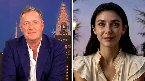 AI actor Tilly Norwood with Piers Morgan on Piers Morgan Uncensored