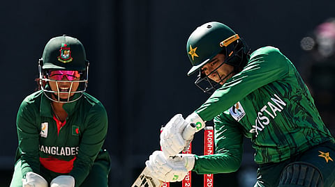 An action during Bangladesh and Pakistan's bronze-decider in the women's cricket event of the Asian Games 2026 in Japan on Tuesday.