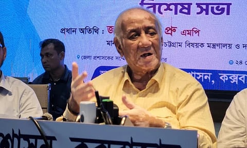 Chattogram Hill Tracts Affairs Minister Sa Ching Prue spoke at a special meeting in Cox’s Bazar Deputy Commissioner’s Office.