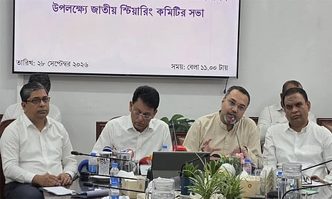 Education and Primary and Mass Education Minister Dr ANM Ehsanul Hoque Milon speaks to journalists at the Secretariat in Dhaka on Monday.