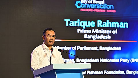Prime Minister Tarique Rahman speaks at the Bay of Bengal Conversation 2026.