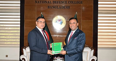 State Minister for Foreign Affairs Humaiun Kobir attends a programme at the National Defence College in Dhaka on Monday.