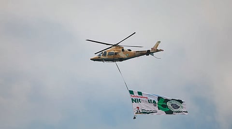 File photo shows a Nigerian military helicopter