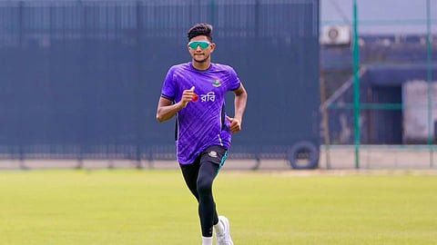 Bangladesh pacer Nahid Rana during a recent practice session in Dhaka.