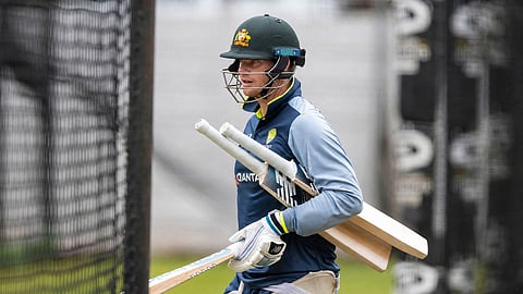 Steve Smith of Australia during the Australia training session at Hollywoodbets Kingsmead Stadium on October 07, 2026 in Durban, South Africa.