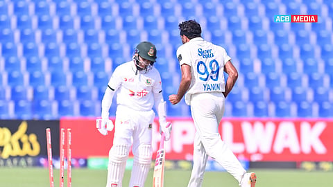 Mushfiqur Rahim was bowled by Yamin Ahmadzai’s inswinging yorker.